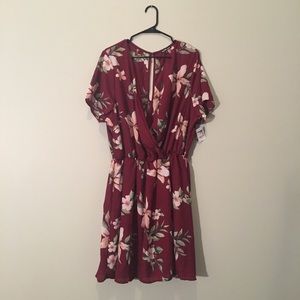 New Floral Patterned Fit and Flare Dress